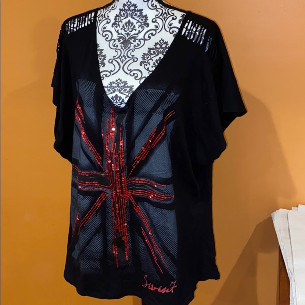 Seven shredded shoulder sequin 26/28w